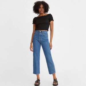 Levi’s Ribcage Straight Ankle Jeans Medium Wash